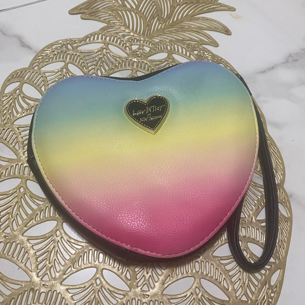 Betsey Johnson Multicolor Heart Wristlet